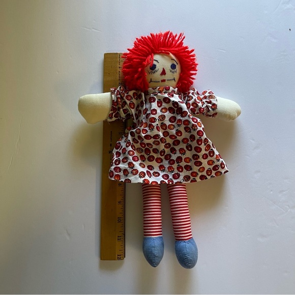 Handmade Raggedy Ann and Andy doll set embroidered face cloth vintage decor prop - Picture 5 of 12